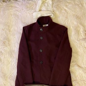 Burgundy Peacoat- Size L- Old Navy